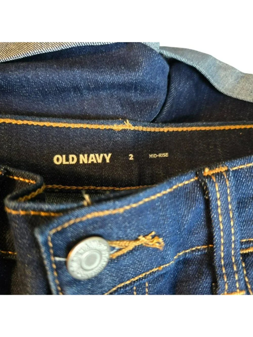 Old Navy Denim Shorts Womens Mid Rise Dark Wash Size 2 jj3767